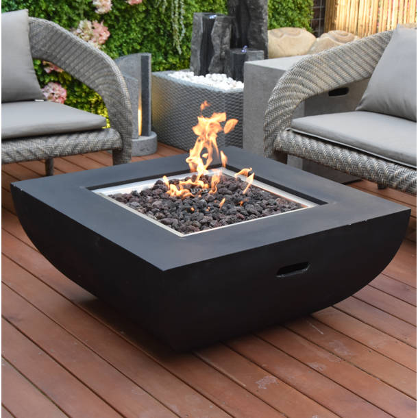 AKOYA Outdoor Essentials 12'' H x 42'' W Concrete Propane Outdoor Fire